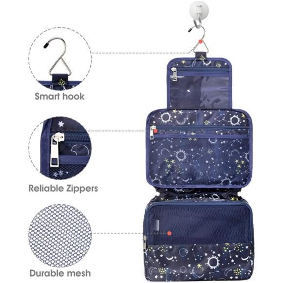 Hanging Travel Toiletry Bag Cosmetic Make up Organizer for Women Waterproof - Picture 5 of 7